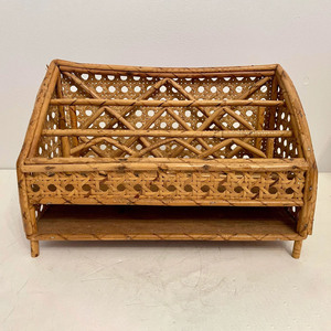 Panier à magazines en rotin tressé à la main, organiseur de livres et de magazines, accessoires pour bureau, maison et décoration. - Product Image 5