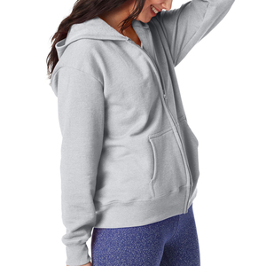 Best Quality Winter Casual Long Sleeve Women's Zipper Hoodies Front Custom Logo Eco-Friendly Breathable 100% Cotton OEM - Product Image 4