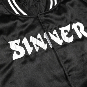 Vestes bomber pour hommes en tissu satiné, couleur noire, streetwear urbain, nouvelle arrivée, vêtements d'hiver, haute qualité, design tendance, OEM ODM, sur mesure - Product Image 5