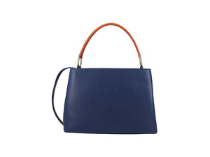 Genuine Leather Women's Blue And Tan Handbag Centre Flap High Quality Fashion Wholesale 2026 Custom Color And Logo OEM Crossbody - Product Image 1
