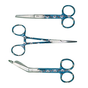 Juego de Tijeras Médicas de Acero Inoxidable Azul, Instrumentos Manuales que Incluyen Tijeras para Vendajes y Pinzas para Arterias - Product Image 1