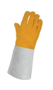 Holy Signs International Leather Welding <b>Gloves</b> Cotton Lined Straight Thumb Molten Metal Splash Resistant TIG Use Blue Test <b>Type</b> - Product Image 3