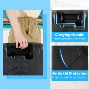 Base per Ombrellone da Patio Riempibile da 17 Pollici, 88 Libbre, Resistente, con Maniglia, Supporto Durevole per Esterni - Product Image 5