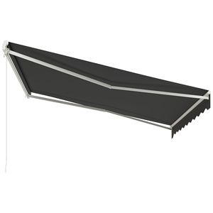 Tenda da Sole Elettrica Retrattile Grigia 12 X 10 per Terrazza, Balcone e Giardino con Telecomando e Manovella - Product Image 1