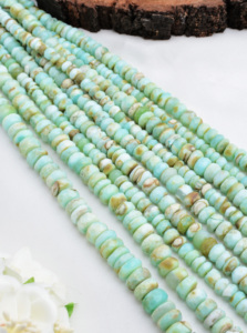 Perles fantaisie facettées en opale bleue naturelle, 16 pouces, 6 mm à 9 mm, pour la création de bijoux fins. - Product Image 2