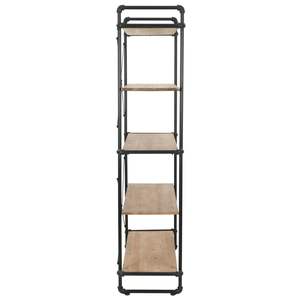 Solid Firwood & Steel 47.2"x16.5"x70.8" <b>Bookcase</b> & Bookshelf - Product Image 5