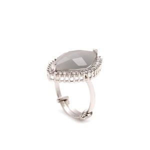 Silver Plated Fashion <b>Ring</b> for Women Marquise Gemstone <b>CZ</b> Halo Statement Cocktail Party Wear Boho Jewelry <b>Ring</b> - Product Image 3