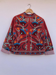 Ethnic Handmade Suzani Velvet Winter <b>Jacket</b> Women Floral Embroidered Boho Statement Coat <b>Jacket</b> Gift for Her - Product Image 2