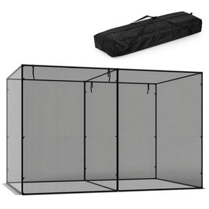 Gabbia Nera per Piante da Giardino 10x6.5x6.5 ft, Tenda Protettiva Antivento con Telaio in Metallo e Porte con Cerniera per Ortaggi e Rete da Giardino - Product Image 2