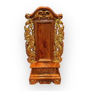 A custom-engraved <b>memorial</b> <b>plaque</b>, exquisitely carved from a single block of Huong wood. - Product Image 4