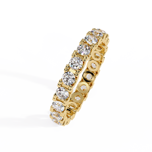 แหวนวงกลมขอบหยักแบบ U ประดับเพชรแล็บโกรว์ ทองคำขาว 14K แหวนแต่งงาน แหวนครบรอบ ขายส่ง - Product Image 5