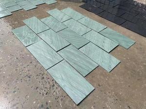 China Stone Natural Green Slate for Outside Wall Cladding Flooring Seamless Layer Overlap <b>Roofing</b> <b>Tile</b> - Product Image 3