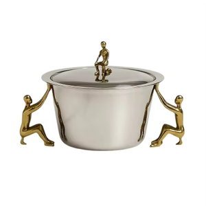 Cuencos Metálicos Hechos a Mano con Diseño de Flor de Cerezo, Estilo Oriental Pulido, para Regalos y Bodas - Product Image 4