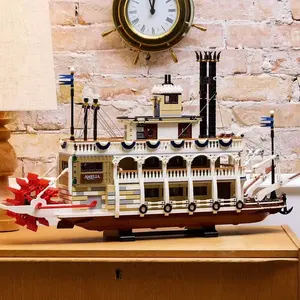 Kit de bloques de construcción de barco fluvial MOC, compatible con 21356 ladrillos, juguetes para niños y niñas, regalos de cumpleaños para adultos, decoración del hogar - Product Image 3