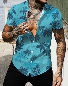 Men's Casual Stylish Hawaiian Shirt Marine Animal Digital Print Eco-Friendly Polyester/Cotton Fabric Quick Dry Breathable ODM - Product Image 5
