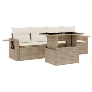 Ensemble de canapés de jardin en rotin PE beige modulaire, élégant et durable, meubles d'extérieur - Product Image 2