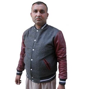 Blouson universitaire réversible en laine de baseball personnalisé, style Letterman, respirant, avec logo brodé fini, qualité supérieure - Product Image 1