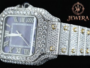 Factory Wholesale High Quality Hip Hop Moissanite Diamond Glass <b>Watch</b> with Iced Out <b>Case</b> Premium Fashion Accessories Business - Product Image 4