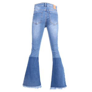 Jean en denim taille haute pour femme grande taille, coupe skinny évasée, décontracté, mode streetwear, ajusté, écologique, bleu - Product Image 5