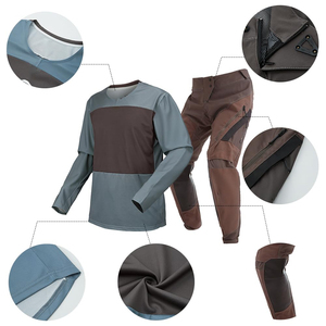 Combinaison de course moto pour homme à manches longues, bicolore, en polyester et coton, séchage rapide, pour toutes les saisons - Product Image 5