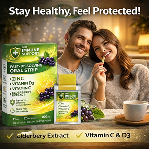 Tiras Orales de Disolución Rápida para Apoyo Inmunológico, con Zinc, Vitamina D3, Vitamina C y Extracto de Saúco, Suplemento para el Sistema Inmunitario - Product Image 2