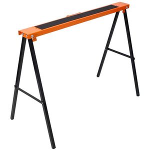 2 Pack Heavy Duty Steel Folding <b>Portable</b> Sawhorses Convenient Handle Fast Open Legs for Garage <b>Work</b> Woodworking <b>Benches</b> - Product Image 5