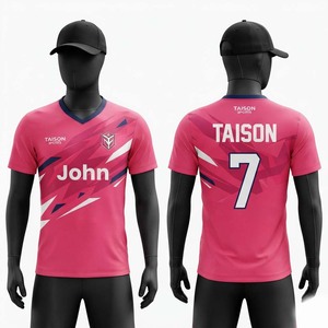 เสื้อเทเบิลเทนนิสแขนสั้นผ้าโพลีเอสเตอร์พรีเมียม 160 GSM ระบายอากาศ ป้องกันรังสียูวี สีชมพู กรมท่า ขาว รับสั่งพิมพ์ลายตามแบบ OEM - Product Image 1