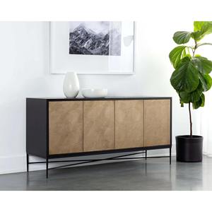Four Door Solid Wood <b>Sideboard</b> Cabinet with Spacious <b>Storage</b> Compartments for Bedroom Kitchen Dining Space and Modern Homes - Product Image 4