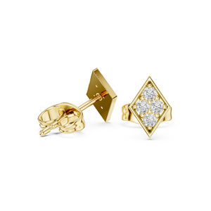 Pendientes de Oro Amarillo de 14K con Diamantes Cultivados en Laboratorio, Redondos, para Uso Diario, para Mujer |   Nuevo Diamante Rown - Product Image 6