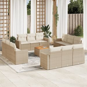 Conjunto de Sofá de Jardín de Ratán PE Resistente a los Rayos UV en Color Beige, Muebles de Exterior de Alta Calidad - Product Image 1