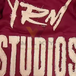 Custom Design <b>Distressed</b> Embroidery Hoodies Light Weight <b>Top</b> Quality Cotton Blended <b>Distressed</b> Embroidery Hoodies - Product Image 3