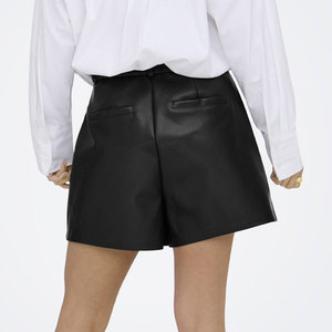 LUXE ATTIRE INDUSTRY <b>Women</b> PU Leather <b>Skorts</b> High Waist Elastic Waist Wide Leg Loose Casual Knitted Custom Logo OEM Wholesale - Product Image 2