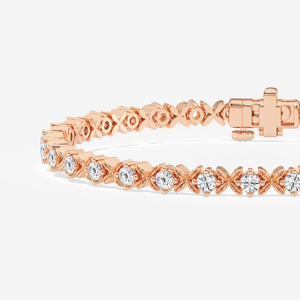 Pulsera de tenis con 2 quilates de diamantes redondos cultivados en laboratorio, biselados en X, de 6 pulgadas, joyería delicada y brillante, regalo para mujer - Product Image 3