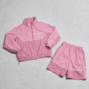 Custom Waterproof Nylon Jacket Shorts Set Windbreaker Tracksuit Short Set Summer Jacket Joggers <b>Lightweight</b> <b>Hoodie</b> Shorts Set - Product Image 5