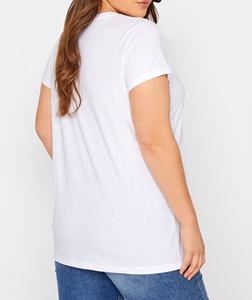 Camiseta Casual Holgada de Manga Tres Cuartos con Cuello Redondo para Mujer, Tallas Grandes, Transpirable, Ecológica, con Estampado de Silicona, Estilo Urbano, Venta al por Mayor - Product Image 2