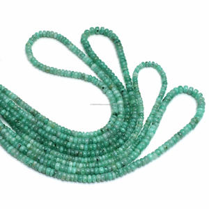Forme de Rondelle lisse émeraude naturelle de haute qualité 16 pouces 2 à 5.5mm perles de brin de pierres précieuses pour la fabrication de collier de bijoux - Product Image 2