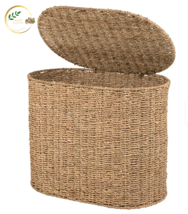 Sac à linge en fibre naturelle de jute avec poignées robustes pour le lavage et le rangement - Product Image 1