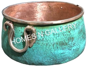 Copper Green Patina <b>Bathroom</b> Hammered Sink Hotel <b>Bathroom</b> <b>Kitchen</b> Sink With Finest Quality Sink at Affordable Price - Product Image 2