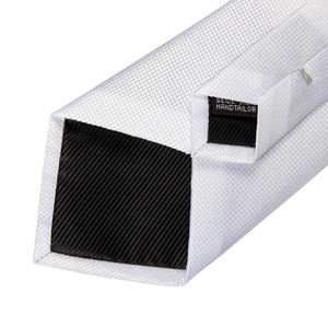 Corbata de Seda Blanca de 8cm para Hombre, Corbata Sólida para Boda, Fiesta, Formal, con Gemelos, Pañuelo y Broche de Flor, Set de Regalo para Hombre - Product Image 3
