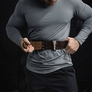 VIBE SEWN Leather Weightlifting <b>Belt</b> Adjustable <b>Waist</b> Support Unisex Buckle Closure Strength Training Gear - Product Image 6