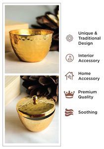 เทียนโลหะหอมกลิ่นทองคำ ใช้ซ้ำได้ กลิ่นมะลิโมกรา ติดทนนาน กลิ่นหอมผ่อนคลาย ตกแต่งสวยงาม - Product Image 6