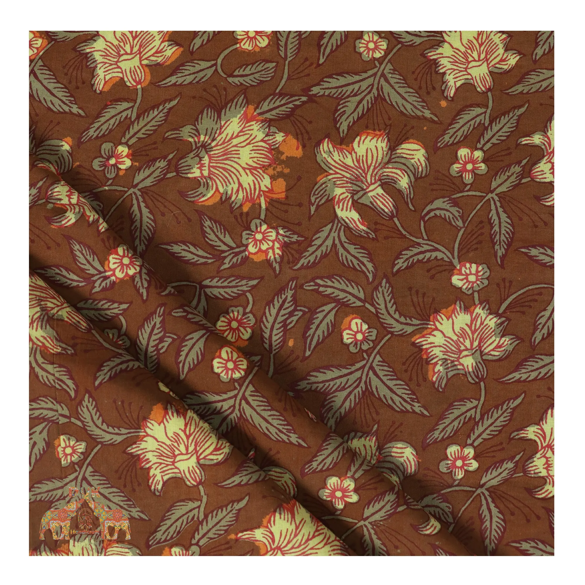 Printed fabric hand block print cotton fabric wholesale Indian cloth textile fabric for garments