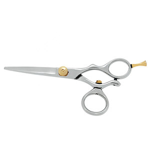 Professional Salon Hair Cutting Scissors Silver Color Gold Adjustment Screw Premium Stainless Steel Sharp <b>Blade</b> Medium Handle - Product Image 2