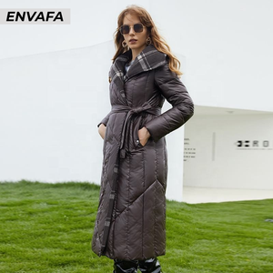 Nouveautés Vêtements d'hiver pour femmes Mode féminine Veste imperméable de couleur unie Veste longue d'hiver noire Parka d'hiver Veste matelassée - Product Image 3