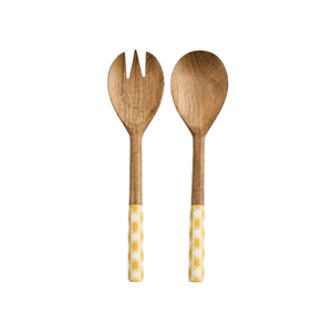 Venta al por mayor de utensilios ecológicos de madera para ensalada con logotipo personalizado, juego de cuchara y tenedor de madera hechos a mano para restaurante y hotel en oferta. - Product Image 2