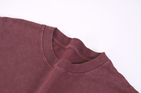 Tissu jersey polyester/coton de haute qualité, écologique, respirant et confortable, style vintage délavé, pour vêtements de loisirs, avec effet délavé sur le devant.