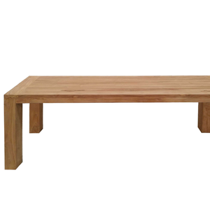 Table à manger rectangulaire de haute qualité en teck massif recyclé, au design naturel et magnifique. - Product Image 3