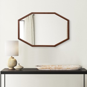 Acacia Wood Octagon <b>Mirror</b> Decorative Wall <b>Mirror</b> for Home Hotel - Product Image 3