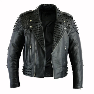 Best Supplier New Arrival In Reasonable Price Unique Design With Own Logo Newest Premium Quality Black <b>Studded</b> Leather Jackets - Product Image 1