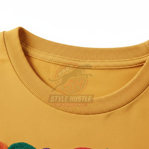 T-shirt brodé 100 % coton respirant à séchage rapide, impression personnalisée du logo, haute qualité, coupe ample pour homme - Product Image 5